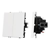 Механизм выключателя двухклавишный перекрёстный SWT-NOBE-MKX2-SFPL-WH (230V, 10A) (Arlight, Белый кварц)