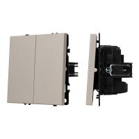 Механизм выключателя двухклавишный перекрёстный SWT-NOBE-MKX2-SFPL-CA (230V, 10A) (Arlight, Кашемир)