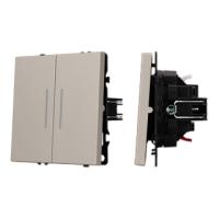 Механизм звонкового выключателя двухклавишный LED SWT-NOBE-MKR2-SFPL-L-CA (230V, 10A) (Arlight, Кашемир)