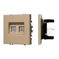 Механизм сдвоенной телефонной розетки SCT-NOBE-MTL2-SFPL-GD (RJ-11, 4C) (Arlight, Золотой песок)