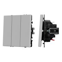 Механизм выключателя трехклавишный непроходной SWT-NOBE-MK03-SFPL-IS (230V, 10A) (Arlight, Никель)