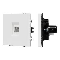Механизм телефонной розетки SCT-NOBE-MTL1-SFPL-WH (RJ-11, 4C) (Arlight, Белый кварц)