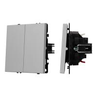 Механизм звонкового выключателя двухклавишный SWT-NOBE-MKR2-SFPL-IS (230V, 10A) (Arlight, Никель)