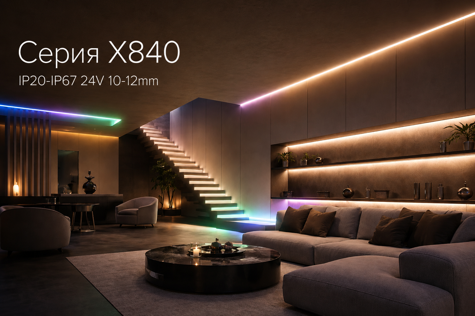 Серия X840 IP20-IP67 24V 10-12mm Arlight
