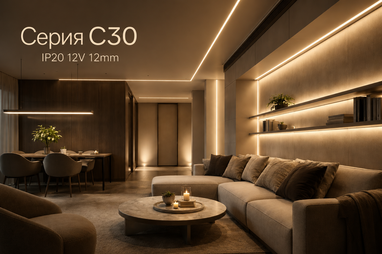 Серия C30 IP20 12V 12mm Arlight