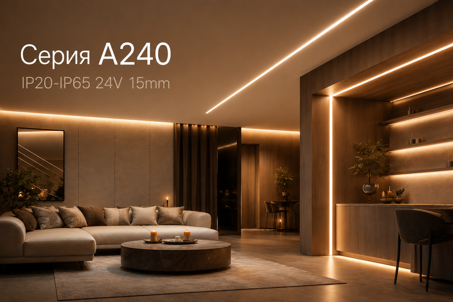 Серия A240 IP20-IP65 24V 15mm Arlight