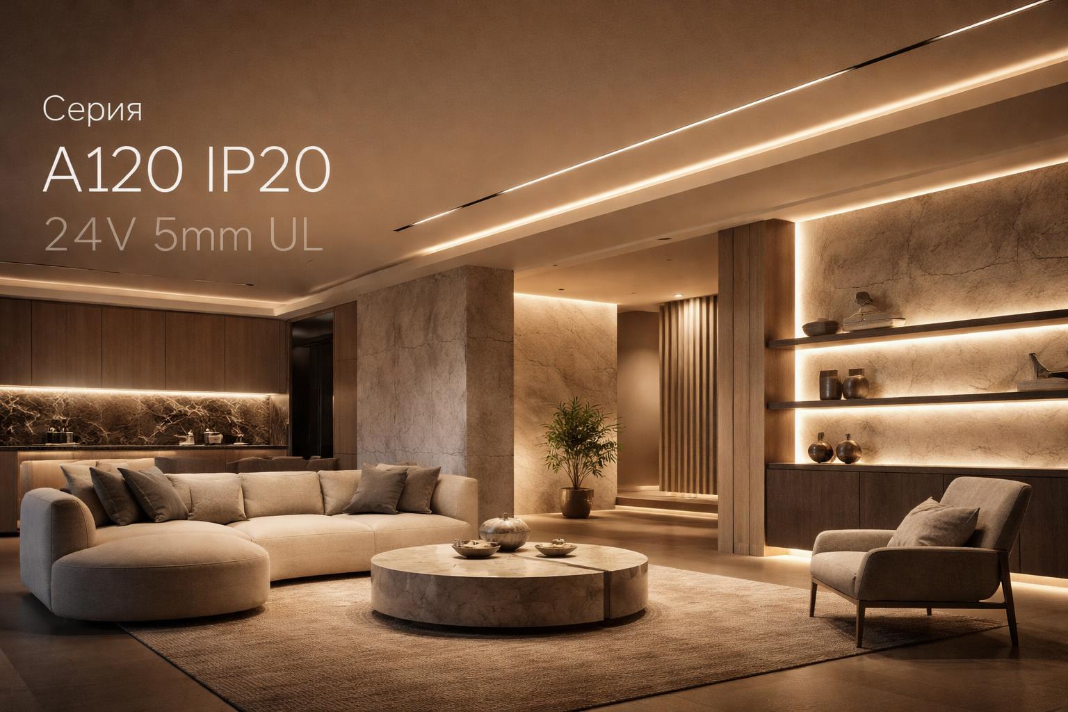 Серия A120 IP20 24V 5mm UL Arlight