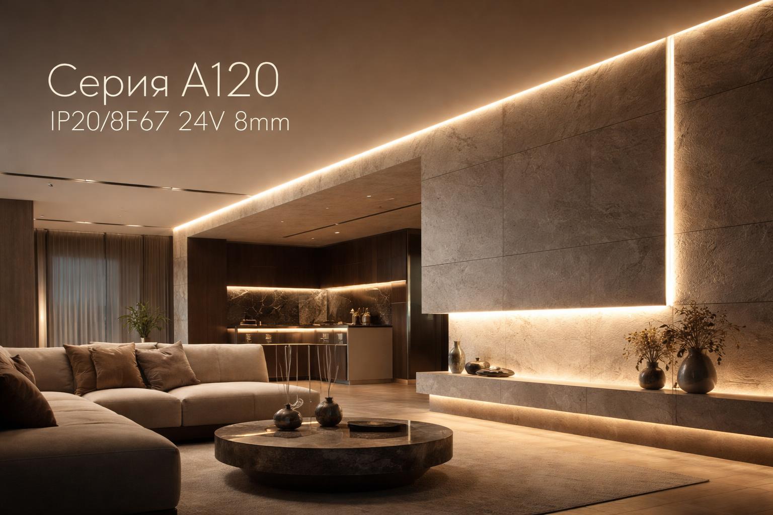 Серия A120 IP20/IP67 24V 8mm Arlight