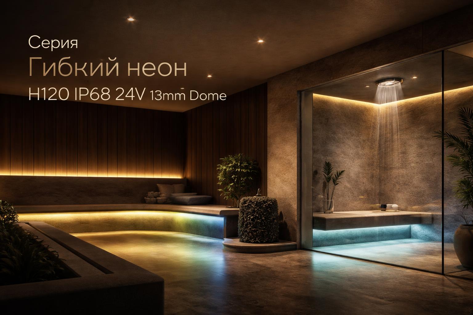 Серия Гибкий неон H120 IP68 24V 13mm Dome Arlight