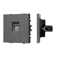 Механизм телефонной розетки SCT-NOBE-MTL1-SFPL-GR (RJ-11, 4C) (Arlight, Серый базальт)