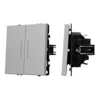 Механизм звонкового выключателя двухклавишный LED SWT-NOBE-MKR2-SFPL-L-IS (230V, 10A) (Arlight, Никель)