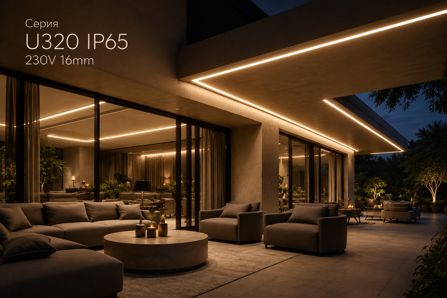 Серия U320 IP65 230V 16mm Arlight