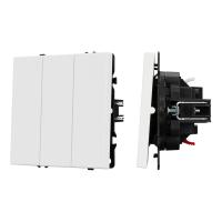Механизм выключателя трехклавишный непроходной SWT-NOBE-MK03-SFPL-WH (230V, 10A) (Arlight, Белый кварц)