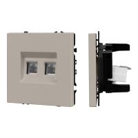 Механизм сдвоенной телефонной розетки SCT-NOBE-MTL2-SFPL-CA (RJ-11, 4C) (Arlight, Кашемир)