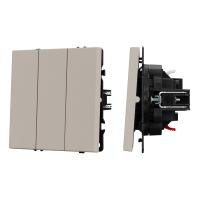 Механизм выключателя трехклавишный непроходной SWT-NOBE-MK03-SFPL-CA (230V, 10A) (Arlight, Кашемир)