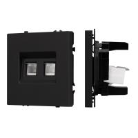 Механизм сдвоенной телефонной розетки SCT-NOBE-MTL2-SFPL-BK (RJ-11, 4C) (Arlight, Черный оникс)