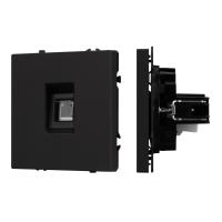 Механизм телефонной розетки SCT-NOBE-MTL1-SFPL-BK (RJ-11, 4C) (Arlight, Черный оникс)