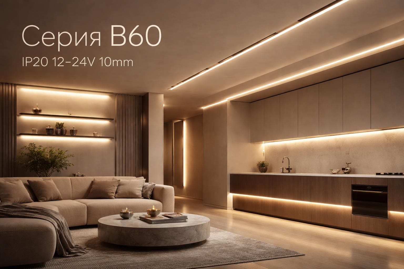 Серия B60 IP20 12-24V 10mm Arlight