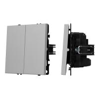 Механизм выключателя двухклавишный перекрёстный SWT-NOBE-MKX2-SFPL-IS (230V, 10A) (Arlight, Никель)