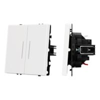 Механизм звонкового выключателя двухклавишный LED SWT-NOBE-MKR2-SFPL-L-WH (230V, 10A) (Arlight, Белый кварц)