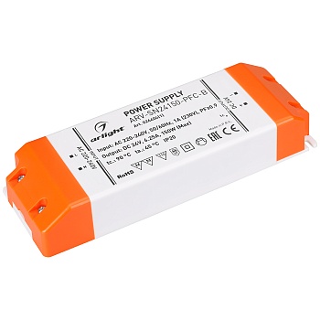 Блок питания ARV-SN24150-PFC-B (24V, 6.25A, 150W) (Arlight, IP20 Пластик, 3 года)