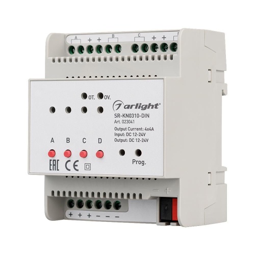 Диммер SR-KN0310-DIN (12-36V, 4x4A) (Arlight, -)