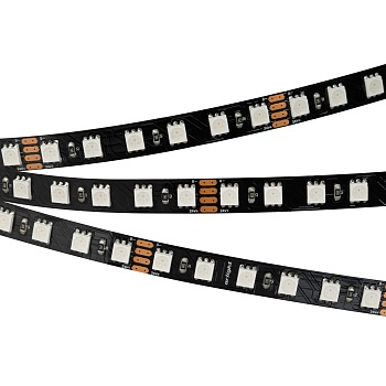 Лента RT 2-5000 24V RGB 3X (5060, 420 LED, BLACK) (Arlight, 21 Вт/м, IP20)