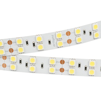 Лента RT 2-5000 24V Warm2700 2x2 (5060, 600 LED, LUX) (Arlight, 28.8 Вт/м, IP20)