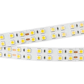 Лента RT 2-5000 24V Warm3000 2x2 (5060, 720 LED, LUX) (Arlight, 34.4 Вт/м, IP20)