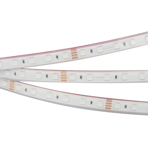 Лента RTW 2-5000PGS 24V RGB 2x (5060, 300 LED, LUX) (Arlight, 14.4 Вт/м, IP67)
