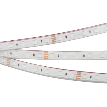 Лента RTW 2-5000PGS 24V RGB 2x (5060, 300 LED, LUX) (Arlight, 14.4 Вт/м, IP67)