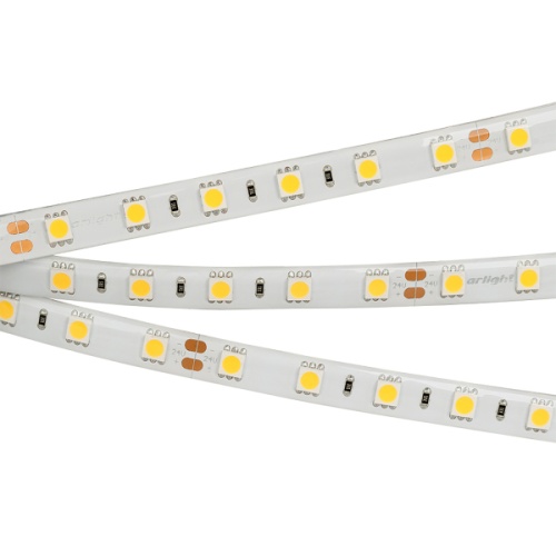 Лента RTW 2-5000SE 24V Warm 2x (5060, 300 LED, LUX) (Arlight, 14.4 Вт/м, IP65)