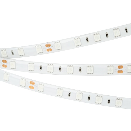 Лента RTW 2-5000SE 24V Yellow 2x (5060, 300 LED, LUX) (Arlight, 14.4 Вт/м, IP65)