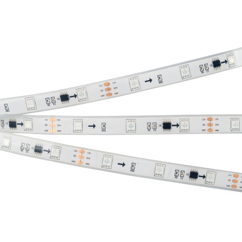 Лента SPI-5000PGS-5060-30 12V Cx3 RGB (12mm, 7.2W/m, IP67) (Arlight, Закрытый, IP67)