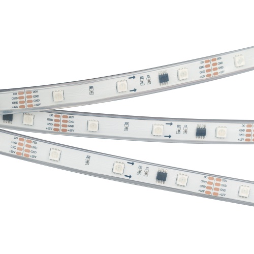Лента SPI-5000PGS-5060-30 12V Cx3 RGB-Auto (12mm, 6.5W/m, IP67) (Arlight, Закрытый, IP67)