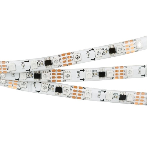 Лента SPI-5000SE-AM 12V RGB (5060, 300 LED x3,1804) (Arlight, Закрытый, IP65)