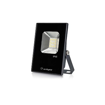 Светодиодный прожектор AR-FLAT-ICE-10W-220V Warm (Black, 120 deg) (Arlight, Закрытый)