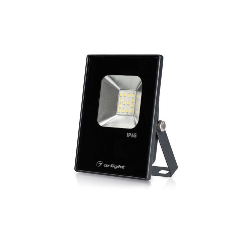 Светодиодный прожектор AR-FLAT-ICE-10W-220V Warm (Black, 120 deg) (Arlight, Закрытый)