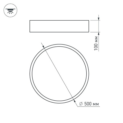 Светильник SP-TOR-PILL-R500-35W Warm3000 (BK, 120 deg, 230V) (Arlight, IP20 Металл, 3 года)