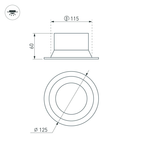 Светильник MS-BREEZE-BUILT-R125-16W Warm3000 (WH, 90 deg, 230V) (Arlight, IP20 Металл, 3 года)