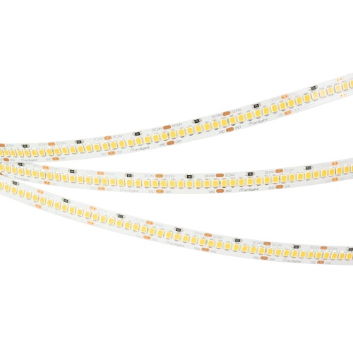 Светодиодная лента RT-A252-10mm 24V Warm3500 (11 W/m, IP20, 2835, 5m) (Arlight, Открытый)