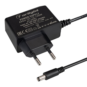 Блок питания ARDV-SP-12-12BW (12V, 1A, 12W) (Arlight, Адаптер, 5 лет)