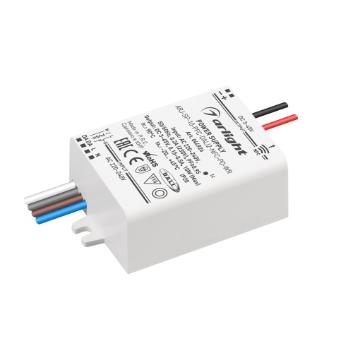 Блок питания ARJ-SP-10-PFC-DALI2-NFC-PD-WR (10W, 3-45V, 0.15-0.5A) (Arlight, IP20 Пластик, 5 лет)