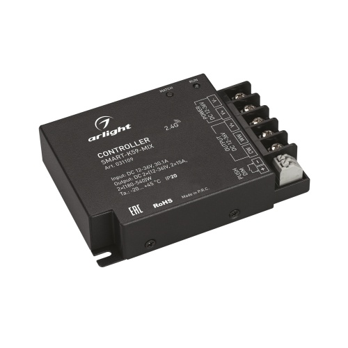 Контроллер SMART-K59-MIX (12-36V, 2x15A, 2.4G) (Arlight, IP20 Металл, 5 лет)