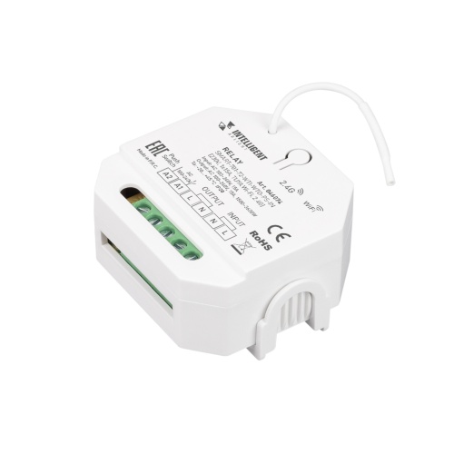 INTELLIGENT ARLIGHT Релейный модуль SMART-701-72-WTI-WTO-PS-IN (230V, 1x15A, TUYA Wi-Fi, 2.4G) (IARL, IP20 Пластик, 5 лет)