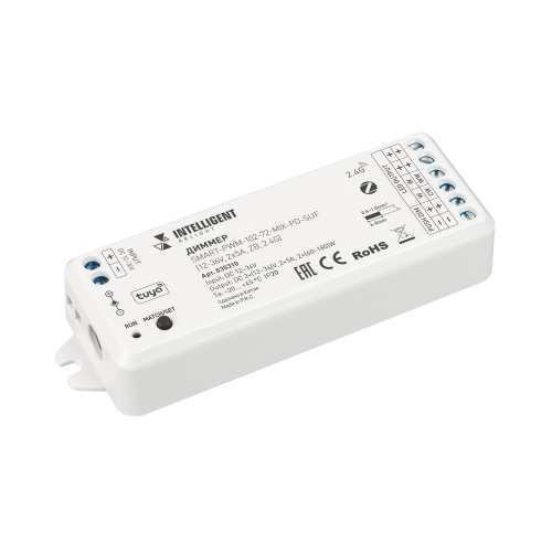 INTELLIGENT ARLIGHT Диммер SMART-PWM-102-72-MIX-PD-SUF (12-36V, 2x5A, ZB, 2.4G) (IARL, Контроллер)
