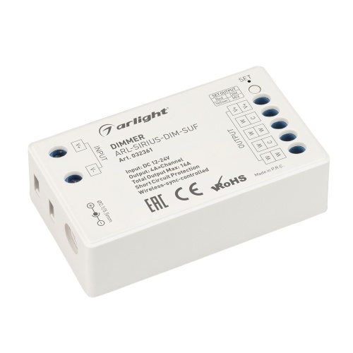 Диммер ARL-SIRIUS-DIM-SUF (12-24V, 4x4A, 2.4G) (Arlight, Контроллер)