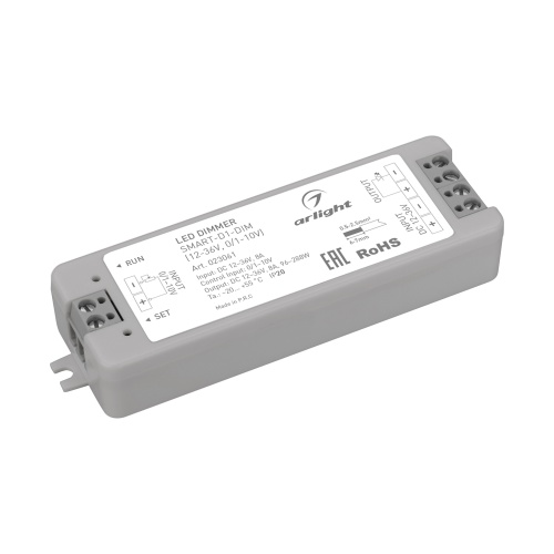 Диммер SMART-D1-DIM (12-36V, 0/1-10V) (Arlight, IP20 Пластик, 5 лет)
