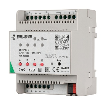 INTELLIGENT ARLIGHT Диммер KNX-104-DIM-DIN (12-24V, 4x4A) (IARL, Контроллер)