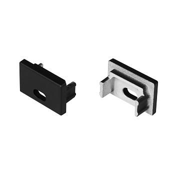 Заглушка SL-SLIM15-H10 BLACK с отверстием (Arlight, Пластик)
